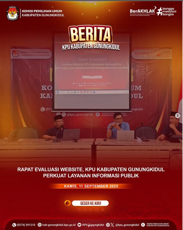 Rapat Evaluasi Website, KPU Kabupaten Gunungkidul Perkuat Layanan Informasi Publik